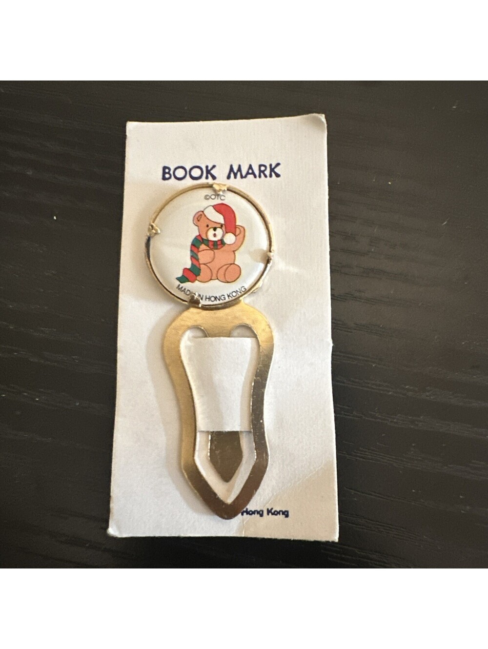 1960s Christmas Bear Bookmark Made In Hong Kong
